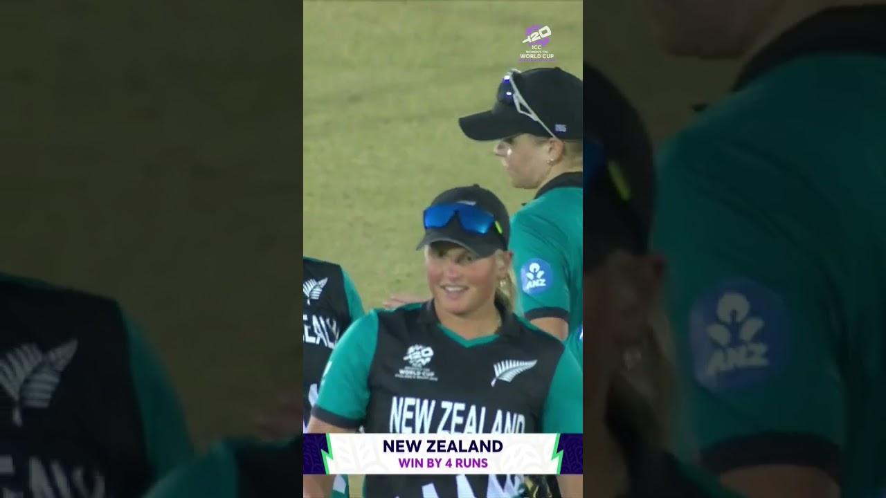 Six runs to defend off the final ball, Suzie Bates wins it for New Zealand 👏 #T20WorldCup