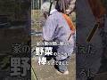 家の裏の畑に植えたトマトとなすのところに棒を立てていくばあちゃん #shorts
