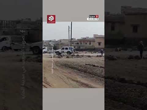 انتشار مركبات وآليات تابعة لقوات الأمم المتحدة في بلدة الحارة بمحافظة درعا