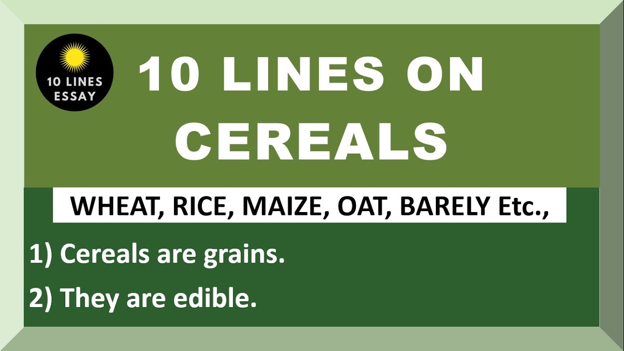 10 Lines on Cereals in English Few Lines on Cereals YouTube