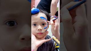 Blue shark face painting  #facepainting #facepaint #ankabella #ankabellacolor #children