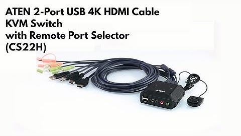 ATEN CS22H 2-Port USB 4K HDMI Cable KVM Switch with Remote Port Selector