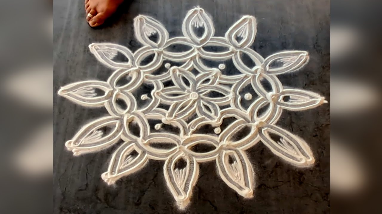 Beautiful 5-4-3 dots double/two line FLOWER 🌼 design.Small Quick Simple ...
