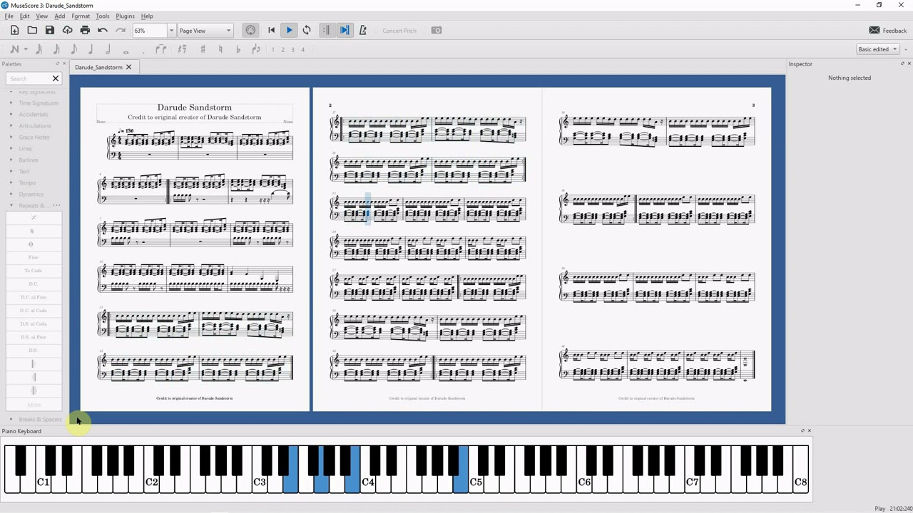 Darude Sandstorm - Sheet Music