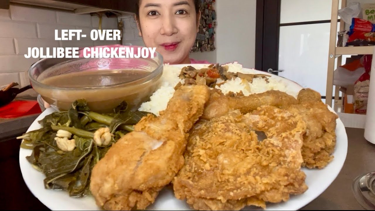 LEFTOVER JOLLIBEE CHICKENJOY AND GARLIC FRIED RICE MUKBANG