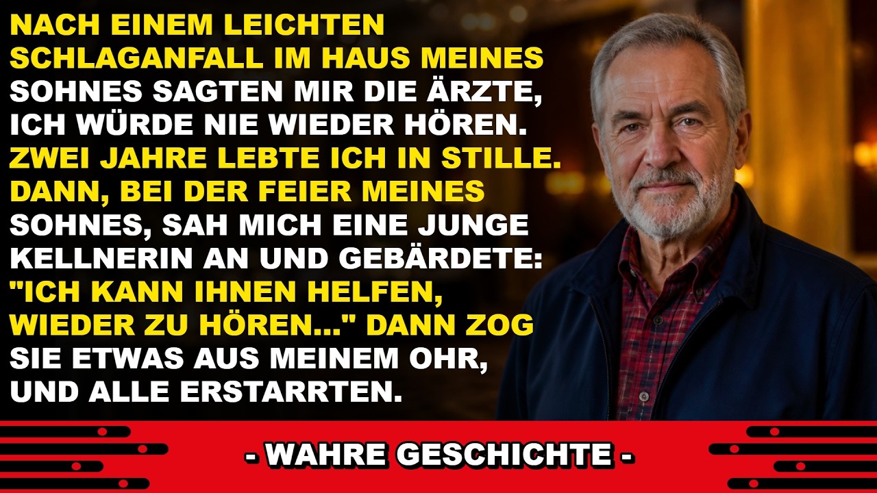 Als der Arzt sagte, ich würde nie wieder hören, stand mein Sohn neben mir und hielt meine Hand. Zwei Jahre lang lebte ich in völliger Stille – bis eine Kellnerin auf der Feier zu seiner...