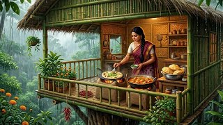 Village Treehouse Lifestyle🌿⛈️ | Cooking Butter Chicken, Naan & Bhatura for Friends 🥘🫓 screenshot 1