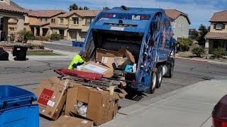 Las Vegas Peterbilt McNeilus Rear Loader Packing on Annual Spring Bulky Waste Collection!!!!!