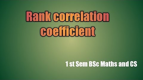 BSc complimentary statistics | Calicut University | Rank correlation coefficient