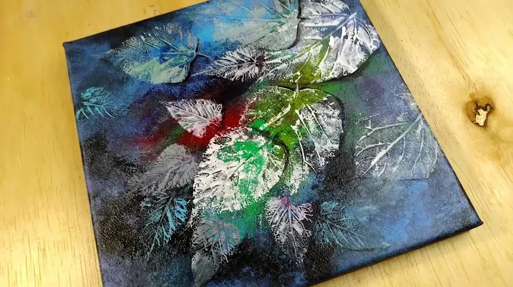 Simple Acrylic Painting With Leaf | Leaf Printing Technique #leafprint