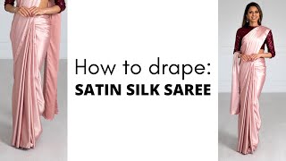 SAREE HACKS: How to Drape Satin Silk Saree | How to Wear Saree for Beginners | Tia Bhuva
