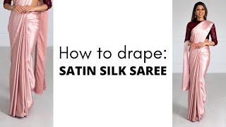 Saree Hacks How To D Satin Silk Saree How To Wear Saree For Beginners Tia Bhuva