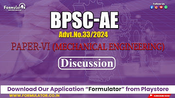 BPSC-AE (33/2024) Day-2 Paper-VI (Mechanical Engineering) Discussion #bpsc #bpscupdates #bpscae
