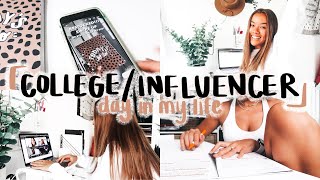 DAY IN MY LIFE AS A COLLEGE STUDENT & INFLUENCER | Online Classes, Creating Content, Notebooks!