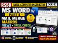 MS Word Part-5 : Mail Merge, Macros, Views & Spell Check