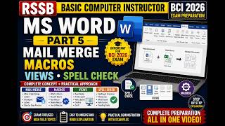 MS Word Part-5 : Mail Merge, Macros, Views & Spell Check