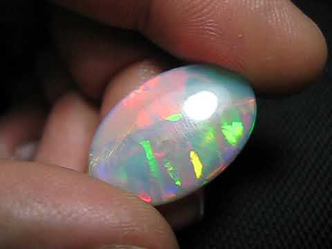 Flashing 360 Degree Multicolor Rainbow Opal Loose Gemstone video link in description 11.33 ct Stunning Oval Cabochon 19 x 13 mm
