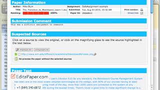 BLACKBOARD 9 SAFEASSIGN CHECKING STUDENT PAPERS 1