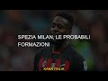 Spezia milan le probabili formazioni