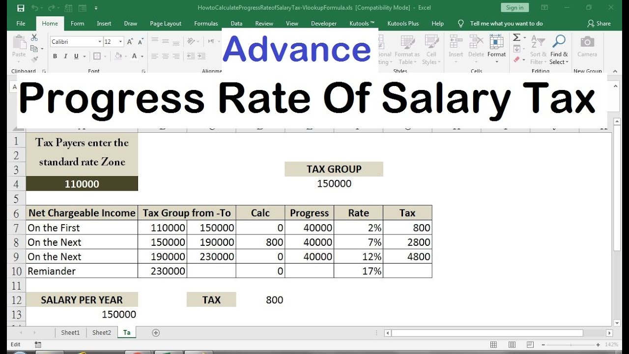 tax calculator excel spreadsheet YouTube