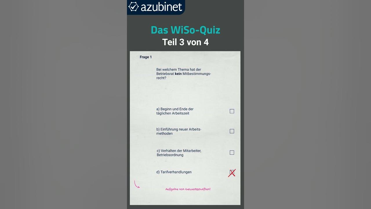 WiSo VideoQuiz 3 (Abschlussprüfung Wirtschafts und Sozialkunde) YouTube