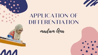 (Discussion on Tutorial No 13) CHAP 4 APPLICATION OF DIFFERENTIATION DM025