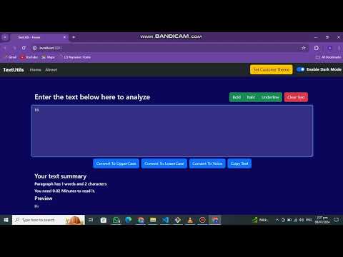 Building a TextUtils React App with Dark Mode and Dynamic Themes | Web Project