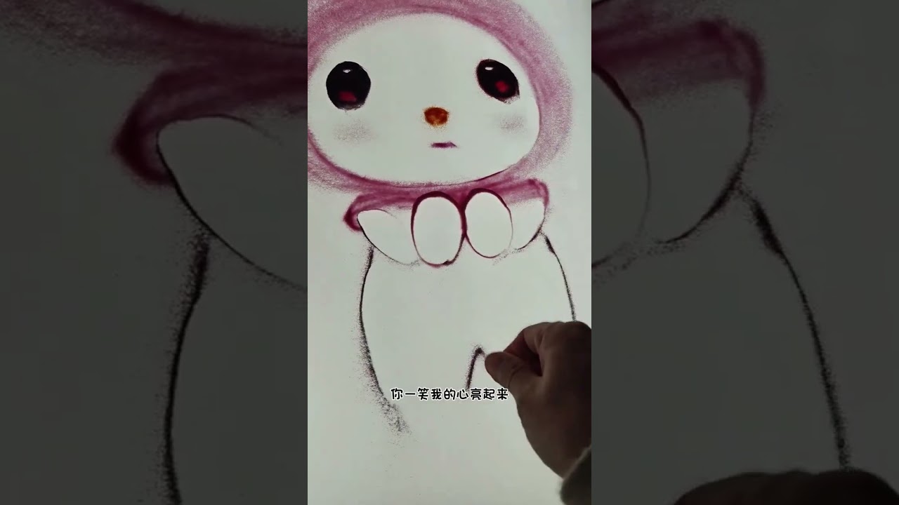 Draw a lovely Melody with sand 