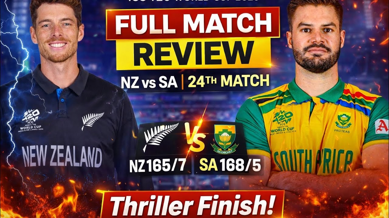 nz vs sa match review || today match live || t20 world cup 2026  😱😱