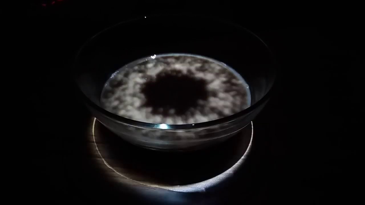 Projected particles on the milk tea YouTube