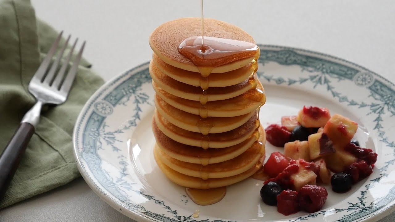 混ぜて焼くだけの癒しの米粉パンケーキ | Rice flour Mini pancakes
