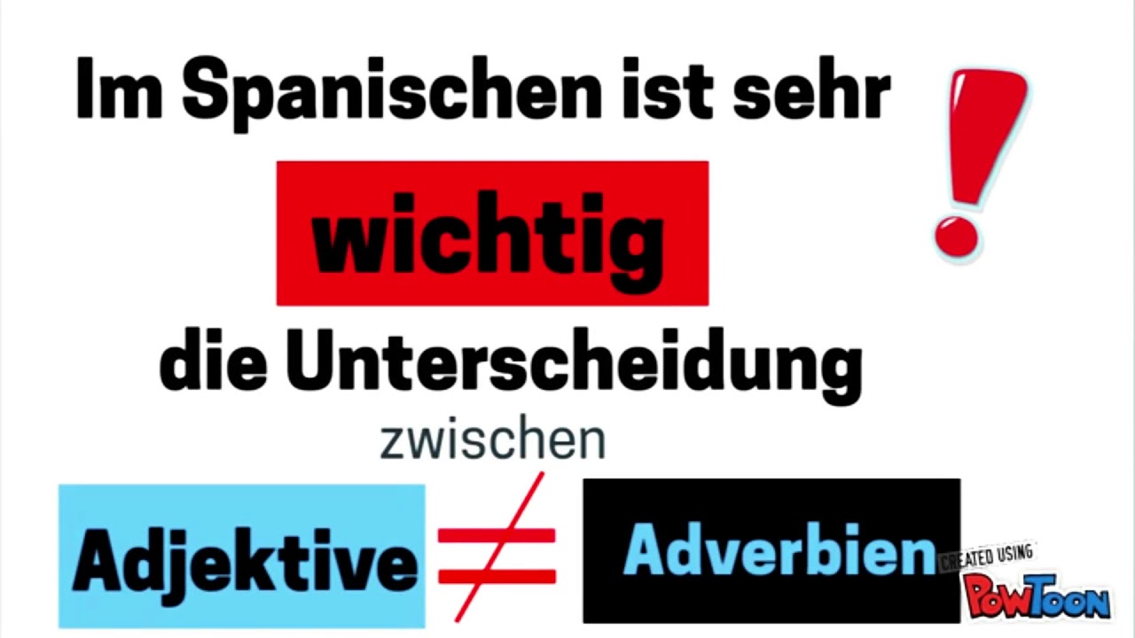 38 Spanisch Lernen Adverbien Auf Mente Adjektive Oder