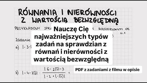 Równania i nierówności z wartością bezwzględną - OE Pazdro - przykładowy sprawdzian