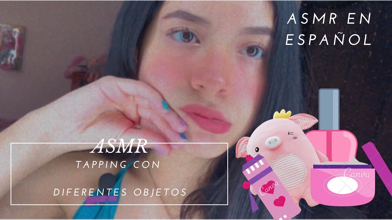ASMR/ Haciendo tapping con objetos de mi cuarto/ ASMR en español/ Andrea ASMR 🦋