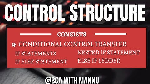 Conditional Control Transfer||Control Structure|| ||Java Language|| @BCAwithMannu