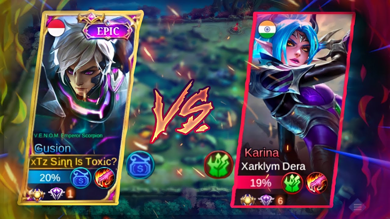 SUPER INTENSE HARD GAMEPLAY! 🔥 GUSION VS KARINA TANK JUNGLE || MOBILE LEGENDS BANG BANG