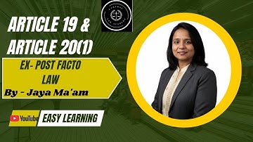 Article 19(2) & Article 20(1) Explained | Complete Constitutional Law Lecture by Jaya Ma’am