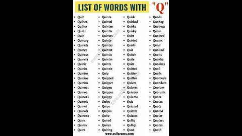 List of words with " Q " || English Grammar