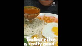 Eating:Egg curry,Sunny side up egg with Rice, Beatroot salad and extra gravy ???foodieella shorts