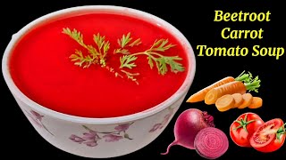 beetroot carrot tomato soup | healthy soup | beetroot soup | carrot soup | tomato soup |mix veg soup