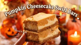 The Best Pumpkin Cheesecake Swirl Bars 🎃 Bake With Me