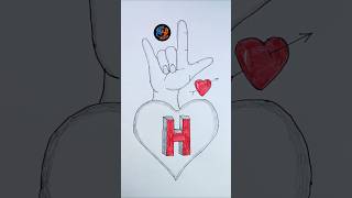 H Letter Drawing ✨ Easy & Satisfying Art Tutorial #shorts #drawing #letterdrawing