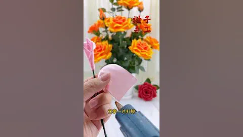 Handmade diy ribbon rose flowers gift🌹#diy #handmade #flowers #rose #tutorial #handmadegifts 💖🎁