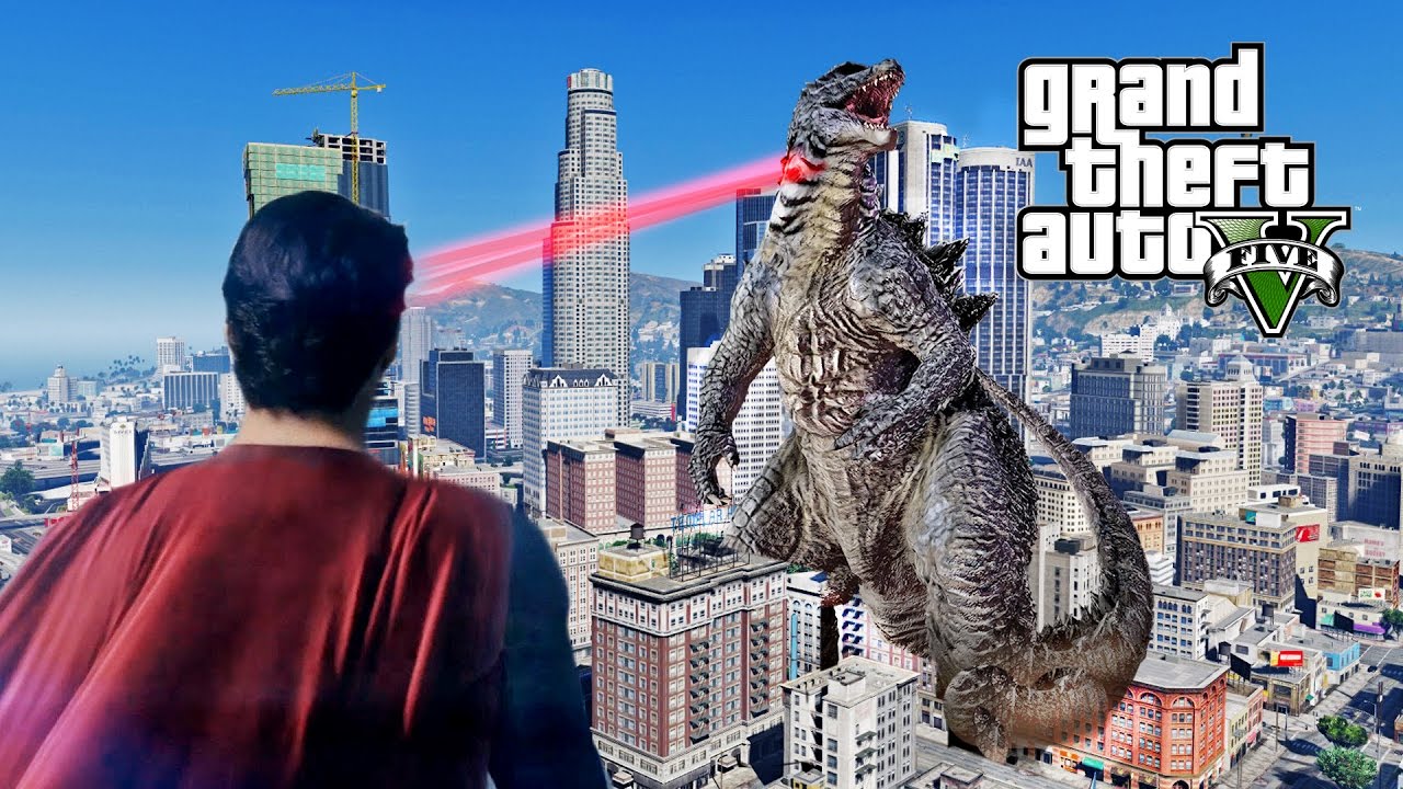 Смертельная битва Годзиллы против Супермена — мод для GTA 5!