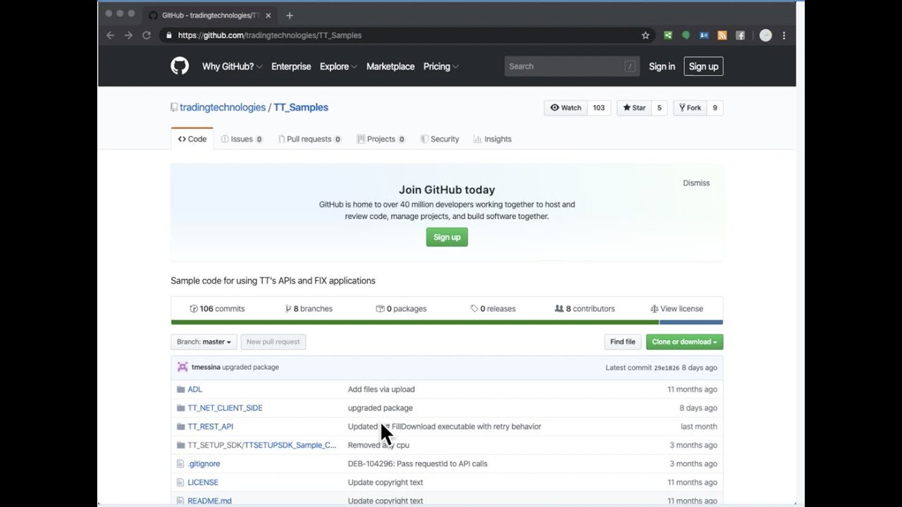 Access the TT_Samples git repository. TT #API support is available ...