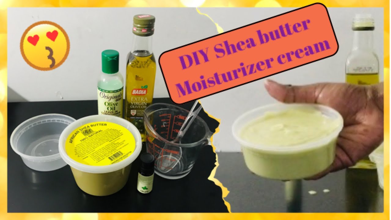 How to make DIY Shea butter moisturizer cream 4c hair YouTube