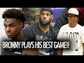 Bronny James WENT OFF!  PLAYS HIS BEST GAME In Front Of LeBron & Shareef O'Neal
