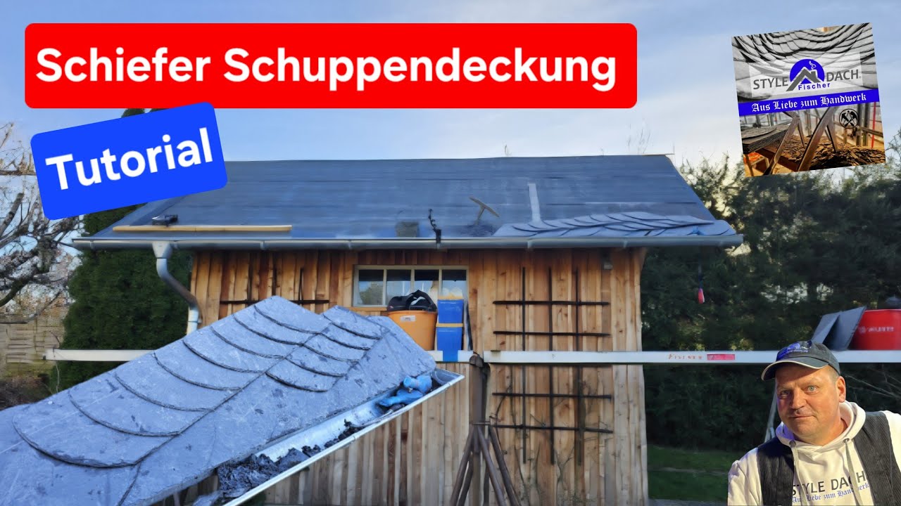 Wie decke ich ein Schieferdach? Video Tutorial Teil 1. Fußbgebinde ansetzen