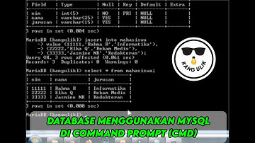 Cara Membuat Database MySQL di CMD - Database Xampp