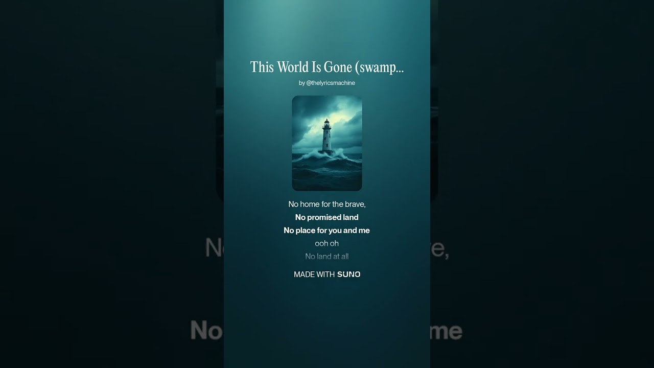 The Lyrics Machine ft. SUNO - This World Is Gone (swamp blues version)